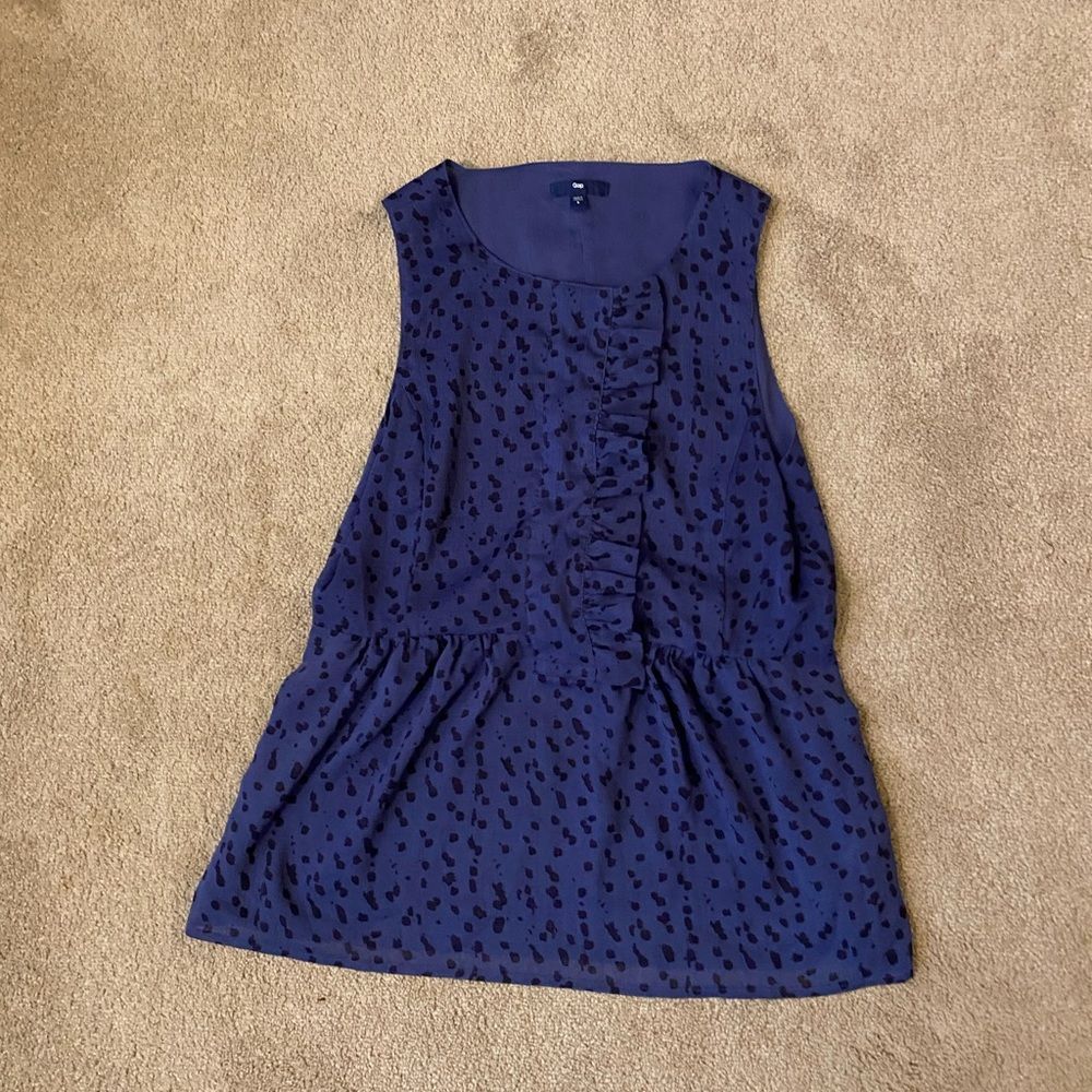 Gap Ruffle Classic Staple Snap Front Sleeveless Top Women’s Size S
